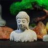 Peaceful Buddhist Stone Carving Sculpture Decorative Buddhism Statue For Office Desk Garden Arrangement