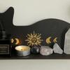 Wooden Wall Catshaped Shelf Gothic For Crystals Decor