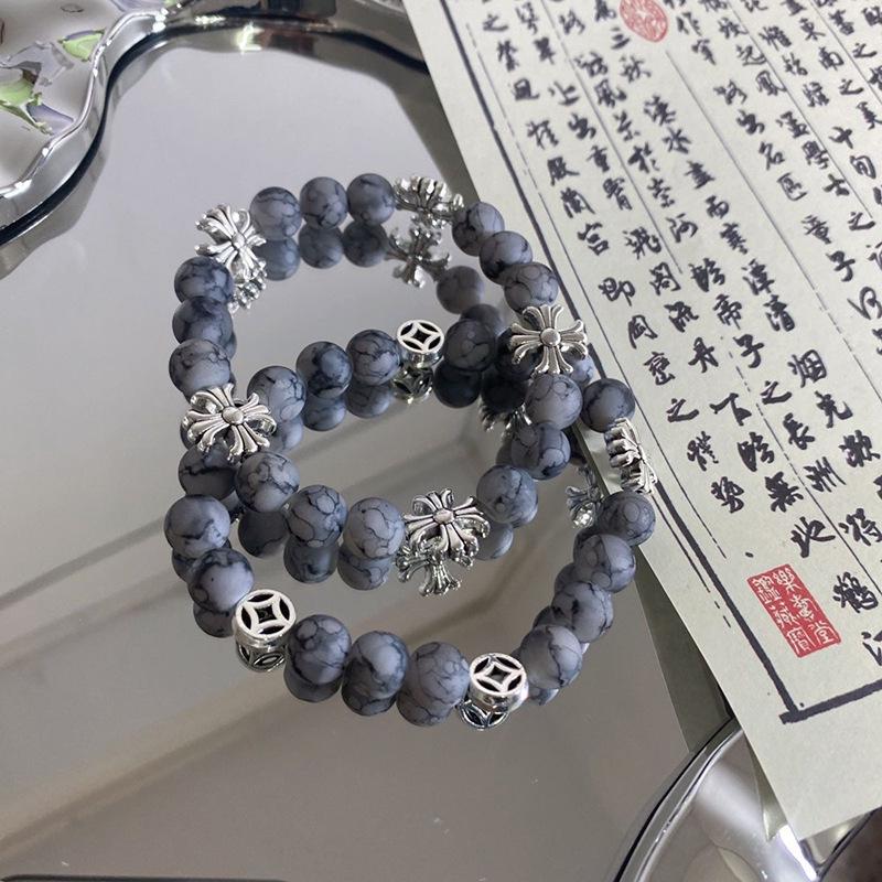 

Unisex Retro Gray Beaded Bracelet - Cool, Trendy Design for Men & Women, Ideal Gift for Students & Couples Standard