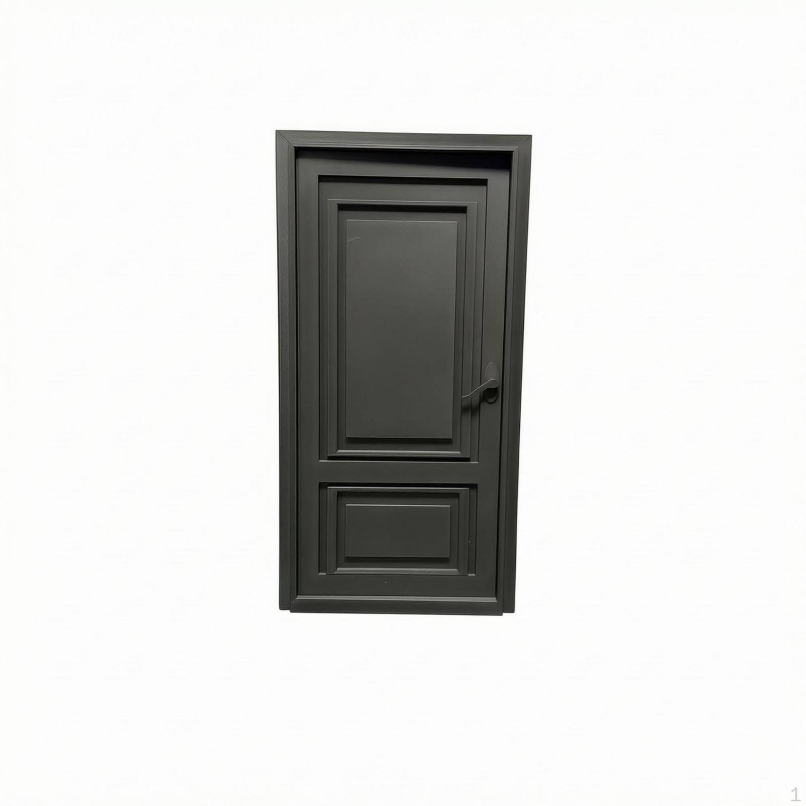 Dollhouse Door Framed Panel Openable DIY Black