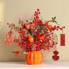 Red Persimmon Artificial Flower for Wedding, New Year, Living Room, Dining Table, TV Cabinet, and Housewarming Decor