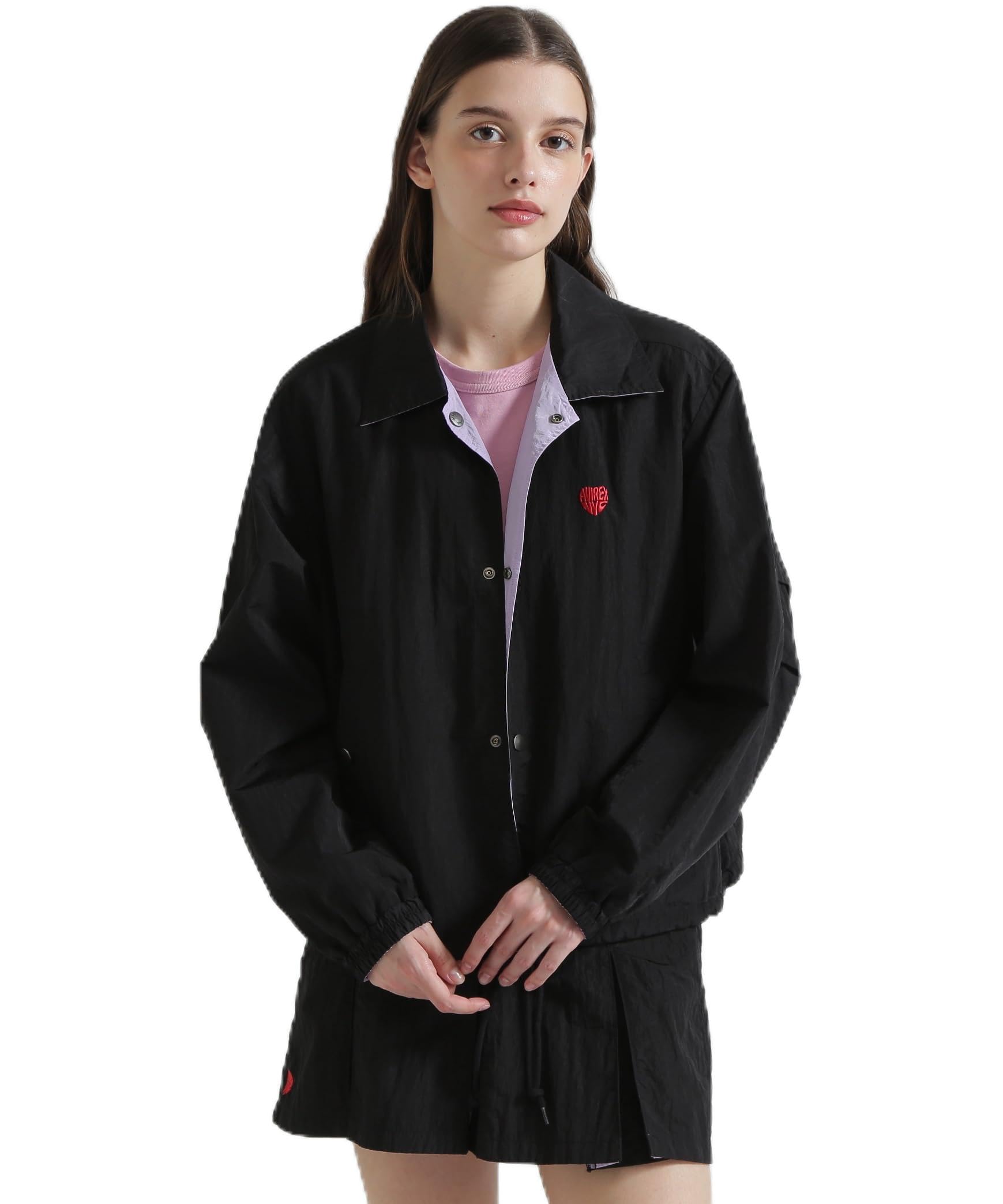 

Avirex Nylon Reversible Jacket, Lightweight, 2-WAY, Women s, Size F, 010 Black, 783-6152604