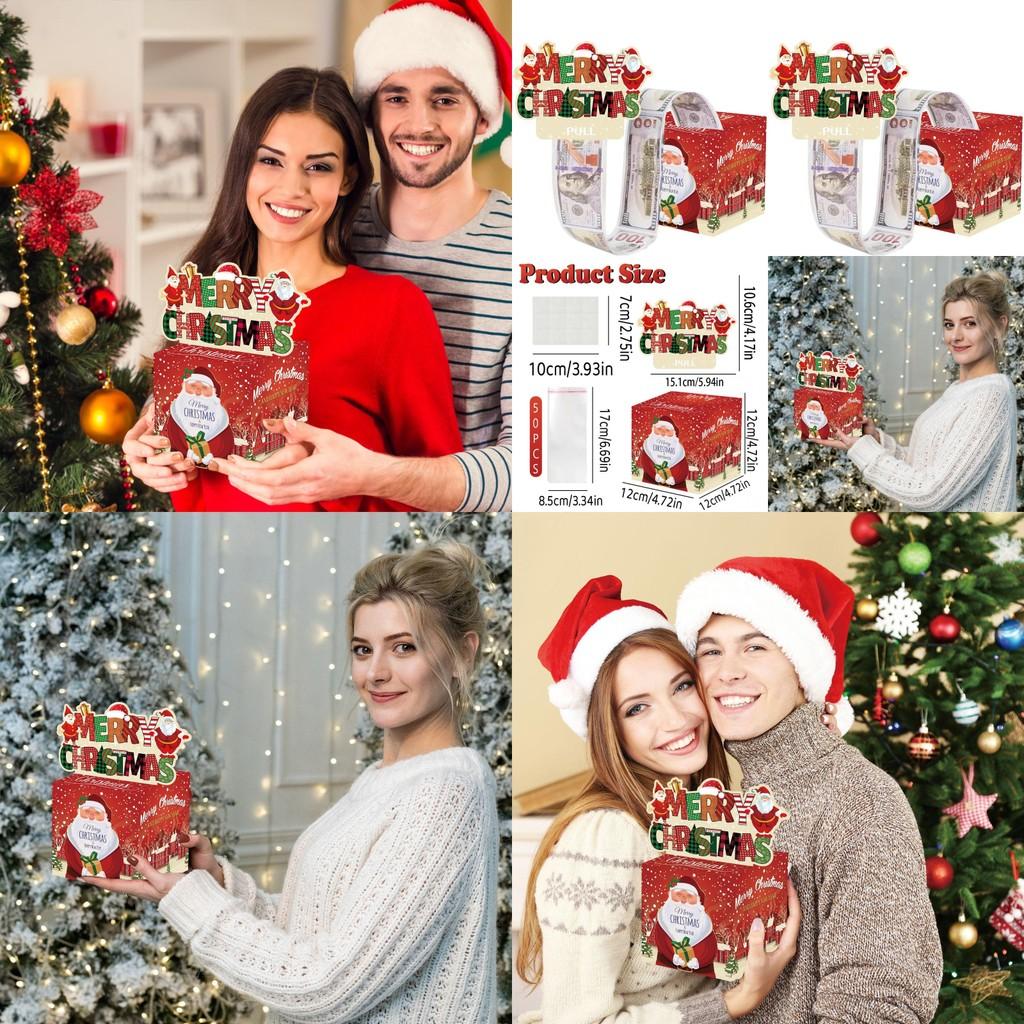 Christmas Santa Claus Collection Box With Red Gradient Paper For Holiday Party Decor And Gift Giving