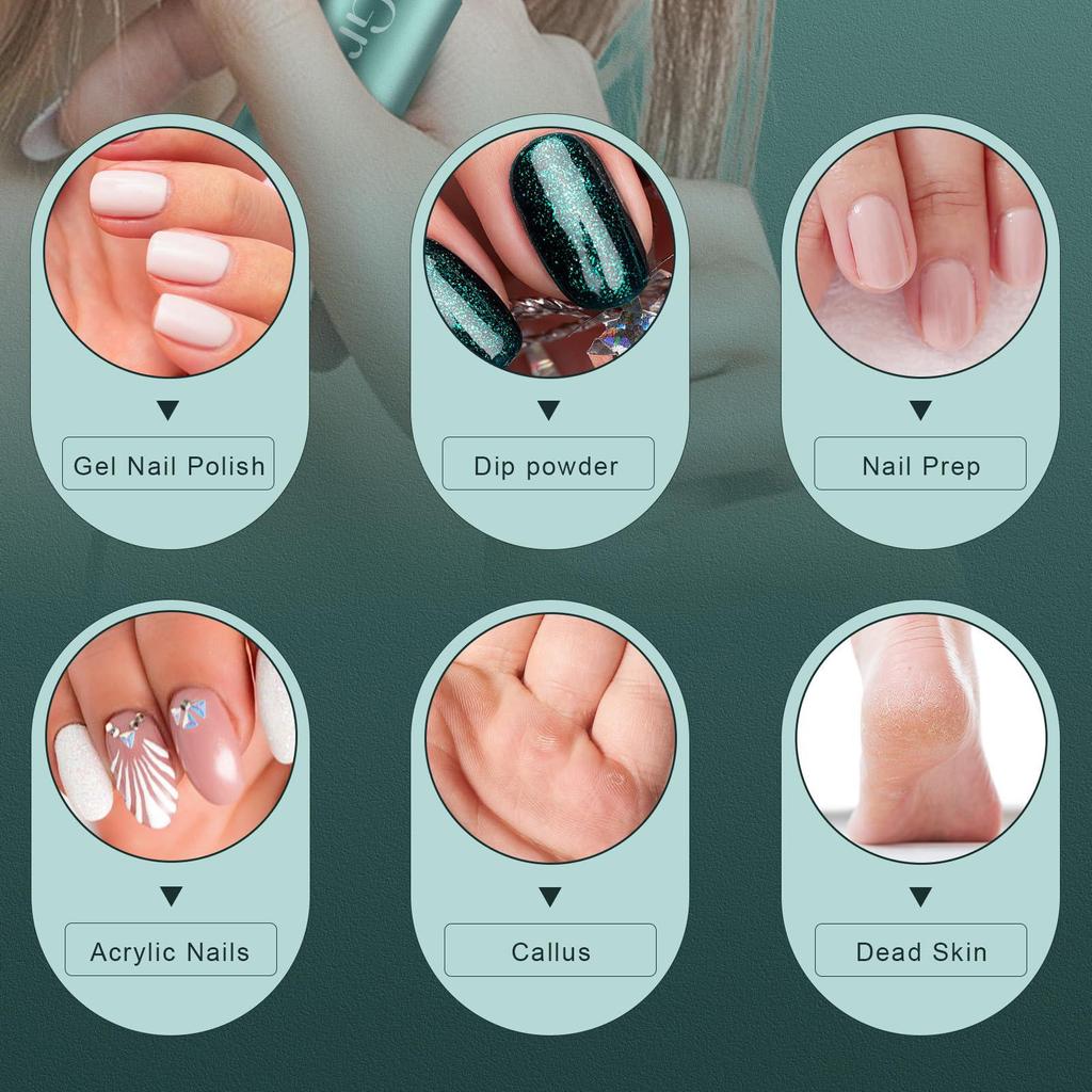 Professional Electric Nail Drill, 45000 RPM Acrylic Nail Tools Nail Drill Set, Rechargeable Portable Nail File, Women Manicure Pedicure Set