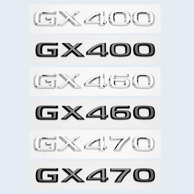 3D chrom lesklý černý ABS Písmena Číslo GX400 GX460 GX470 Emblém pro logo kufru auta Lexus Samolepka