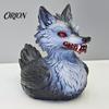 Creepy Gothic Party Booth Decorations 3D Printed Wolf Duck Collectible Figurine, Halloween Striking Wildlife Desk Decor, Novelty Gift Ideas
