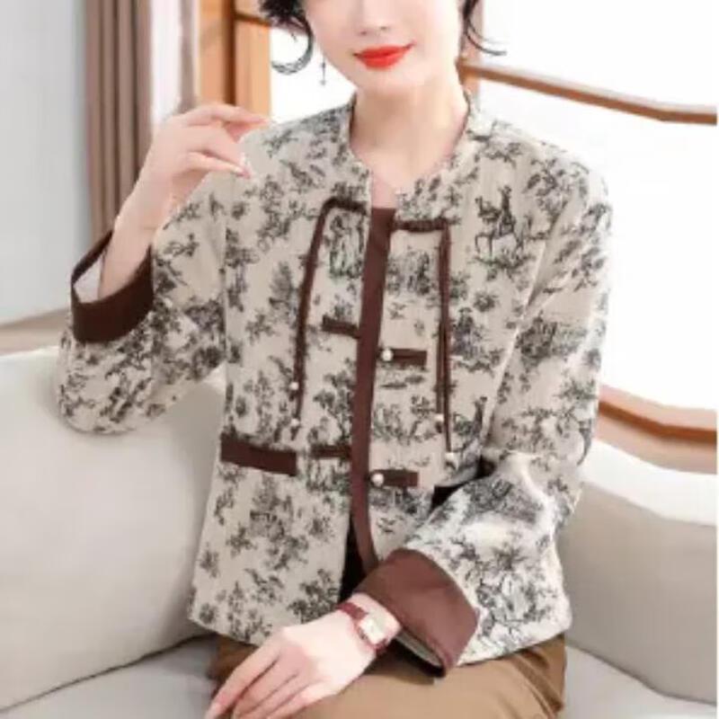 

Mid-Aged Women s Fashion Autumn Cardigan 3XL