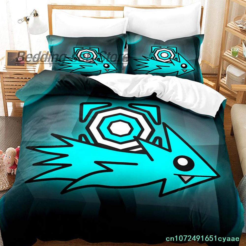 Hip Hop Angry Geometry Dash Bettwäsche Set Einzel Twin Voll Königin King Size Bett Set Spiel Schlafzimmer Bettbezug Sets Anime Bett