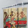 Retro Classic Vintage Style Red Car Girl Cartoon Shower Curtain For Bathroom Decor Home Decoration Supplies Accessories 3D Print