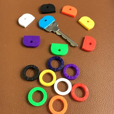 30Pcs/Lot Multicolor Elastic Mixed Color Hollow Rubber Key Covers Round Soft Silicone Keys Locks Cap Keyring Case