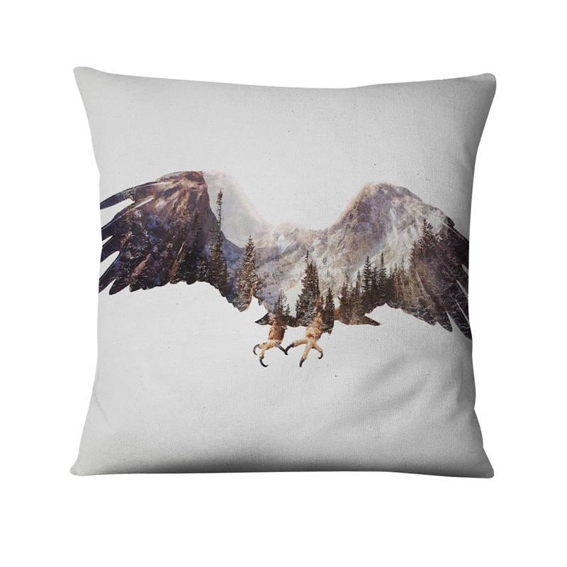 Scandinavian Cushion Decorative Pillow Throw  Winter Animal Digital Print Case