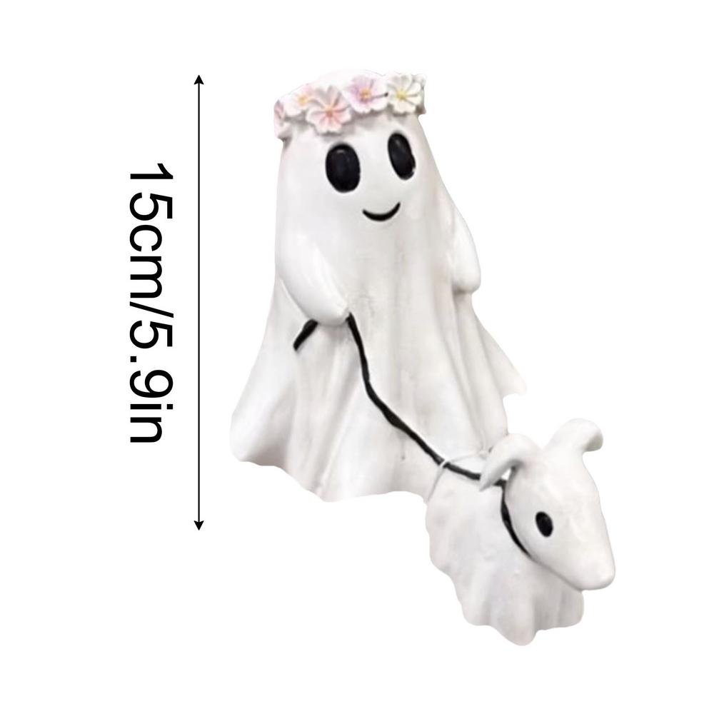 

Halloween Ghost Dog Decoration Cute Ghost Statue Desk Decoration Halloween Creative Dog Walking Ornament For Home Fireplace Deco