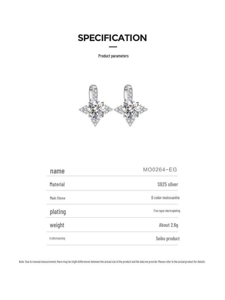 925 Sterlingsilber Moissanit Stern Ohrringe - Minimalistisch, Leichter Luxus, Super Funkelnde Ohrhaken für Damen