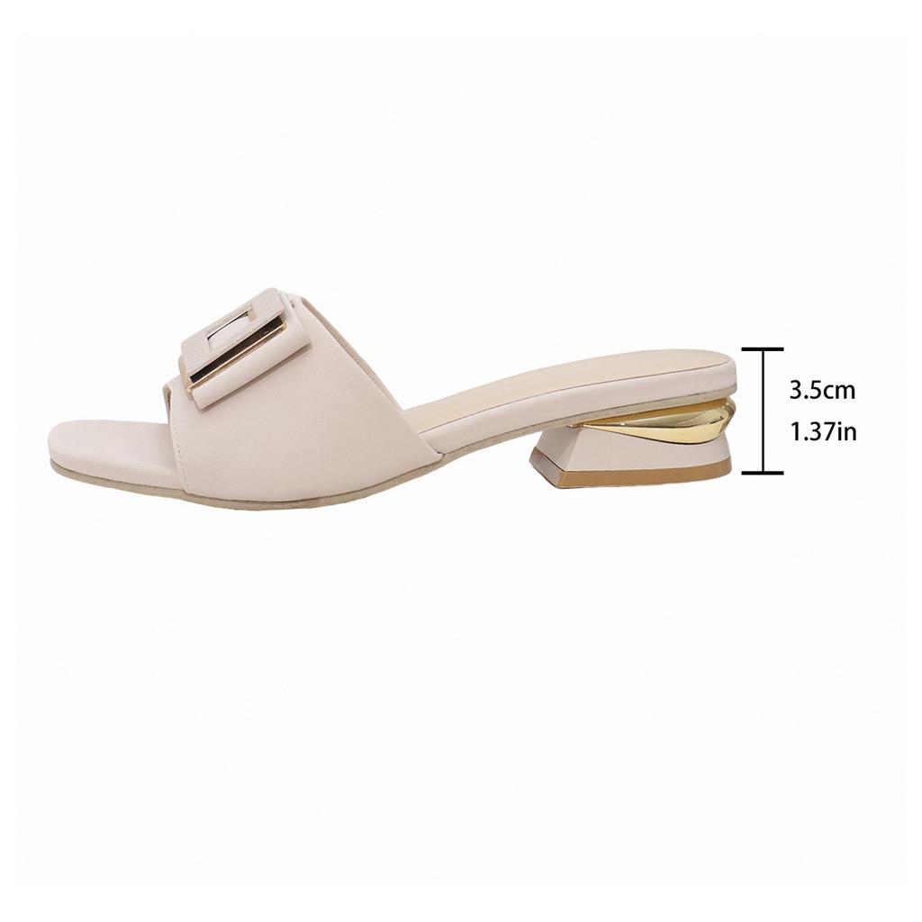 Fashion Summer Women's Slippers Fashion Square Toe Peep Toe Slippers Non-slip Flat Slippers for Women Comfortable Beach Slipper Slides