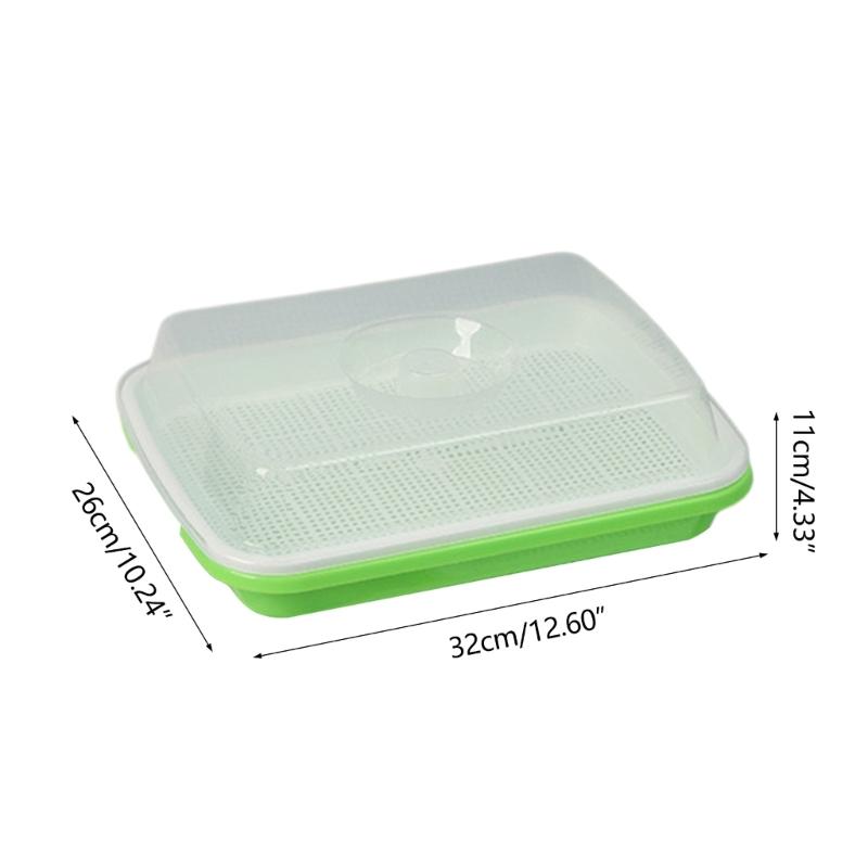 Keimschale mit Deckel Erdlose Bohnenzüchterkultur Hydroponik Anzuchtplatte Garten Keimschale Pflanzwerkzeug