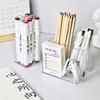 Ins Transparent Pen Holder Acrylic Pen Bucket Student Office Desktop Finishing Storage Box Makeup Brush Storage Bucket