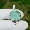925 Sterling Silver Radiant Amazonite Gemstone Mother Bezel New Pendant Jewelry