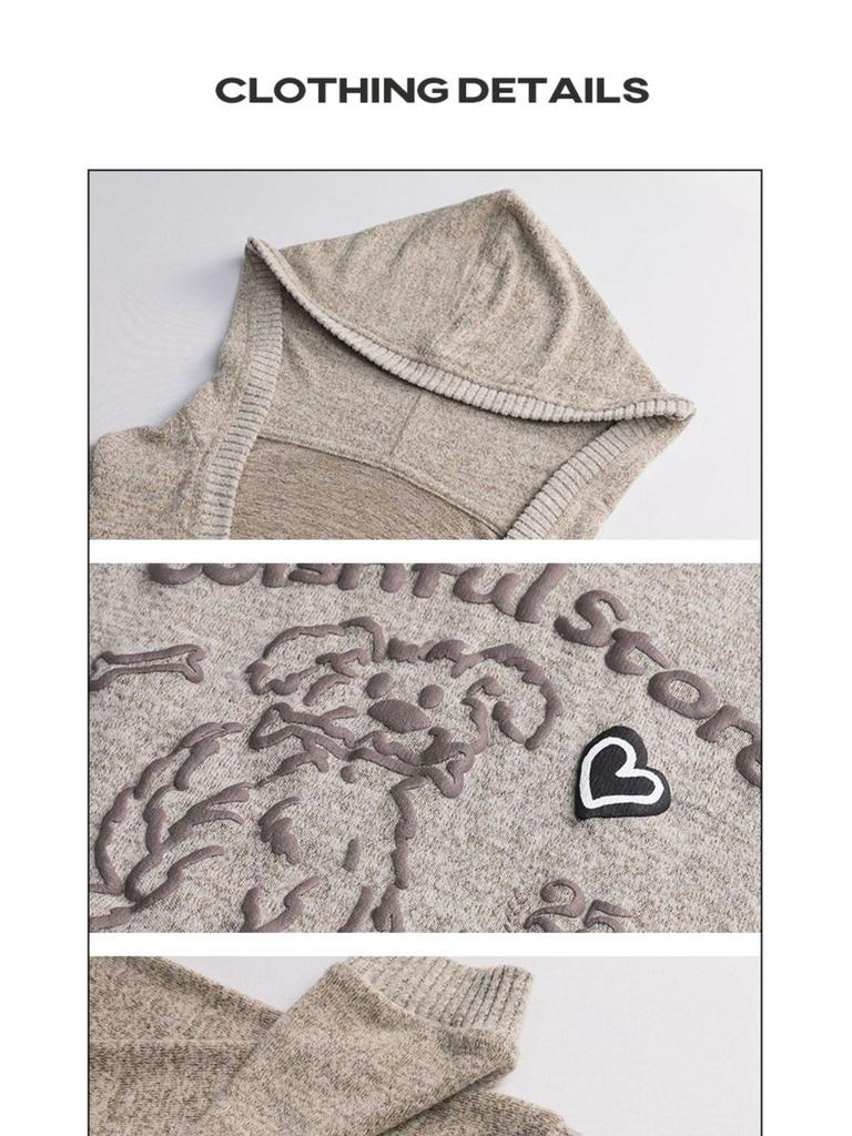 American Chic Slim-Fit Long-Sleeve Little Dog Hoodie for Women - Early Autumn Design