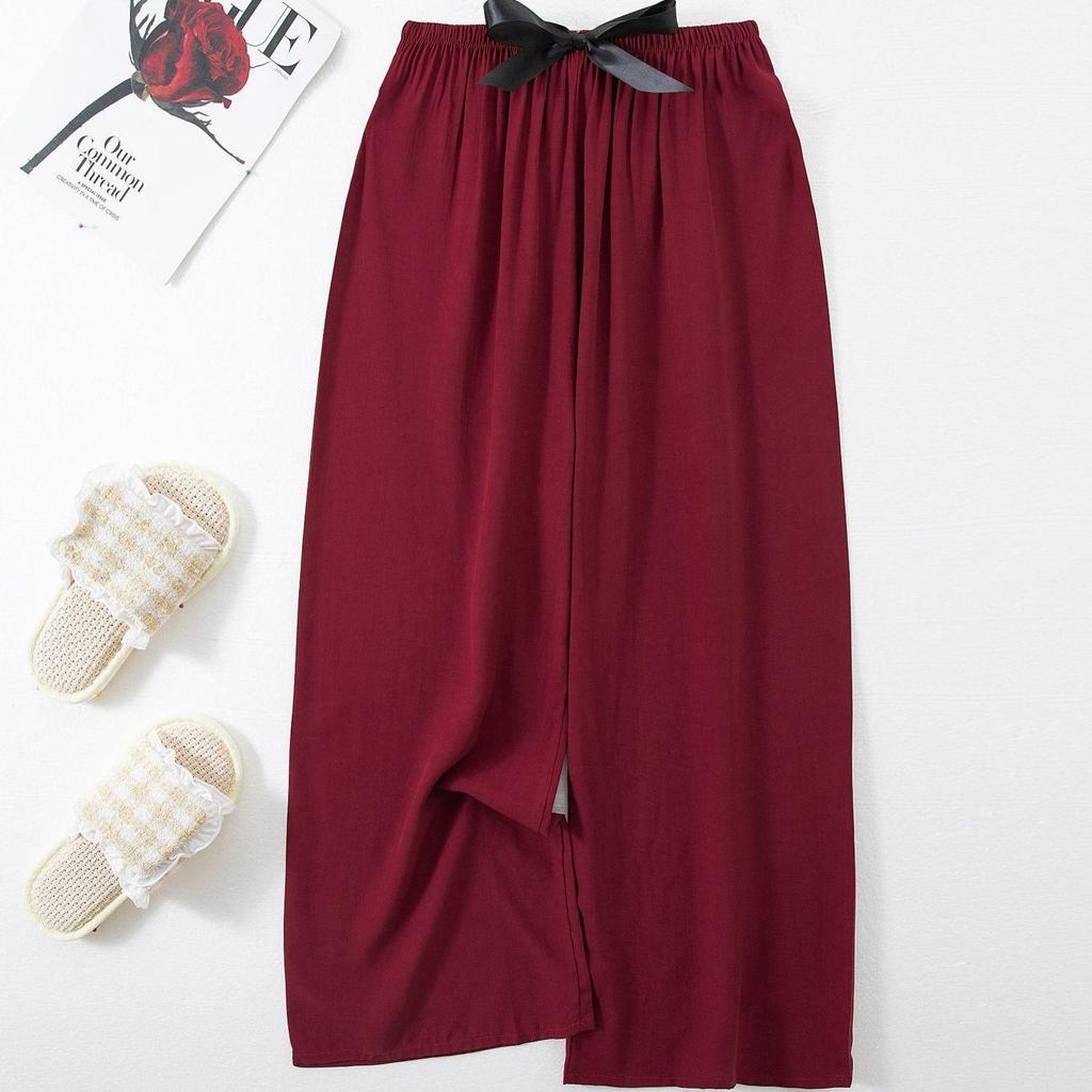 Women's Floral Cotton Silk Pajama Pants, Mosquito Repellent, Outdoor & Home Wear, Plus Size, Lightweight Summer Style.