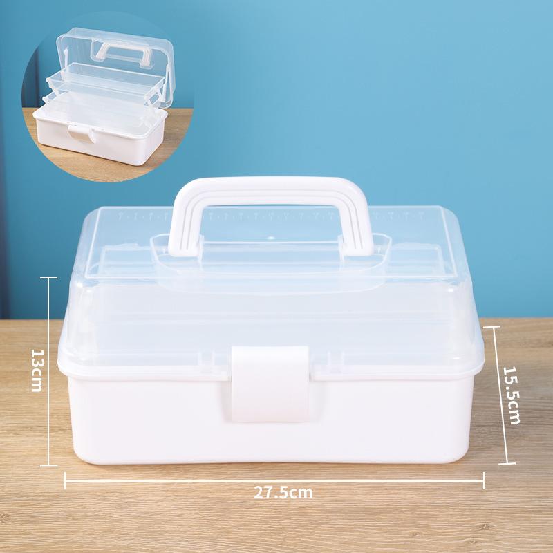 Składane Trójwarstwowe Przenośne Pudełko do Przechowywania, Duże Pojemnościowe Metalowe Pudełko na Narzędzia, Pudełko na Akcesoria do Zdobienia Paznokci, Pudełko do Przechowywania Artykułów Plastycznych i Akcesoriów