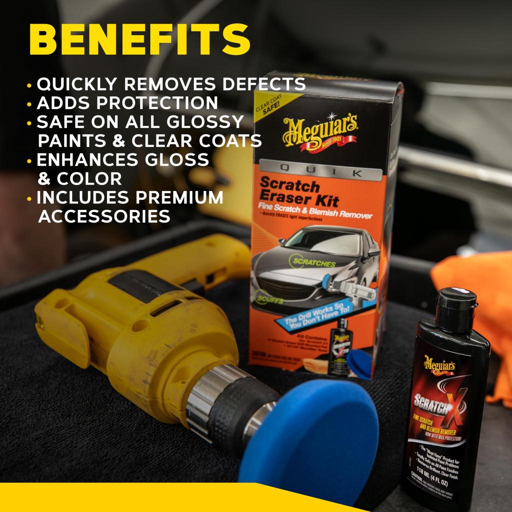 Meguiar's Quik 4pcs Scratch Eraser Kit Car Scratch Remover Surface Scratch Repair Car