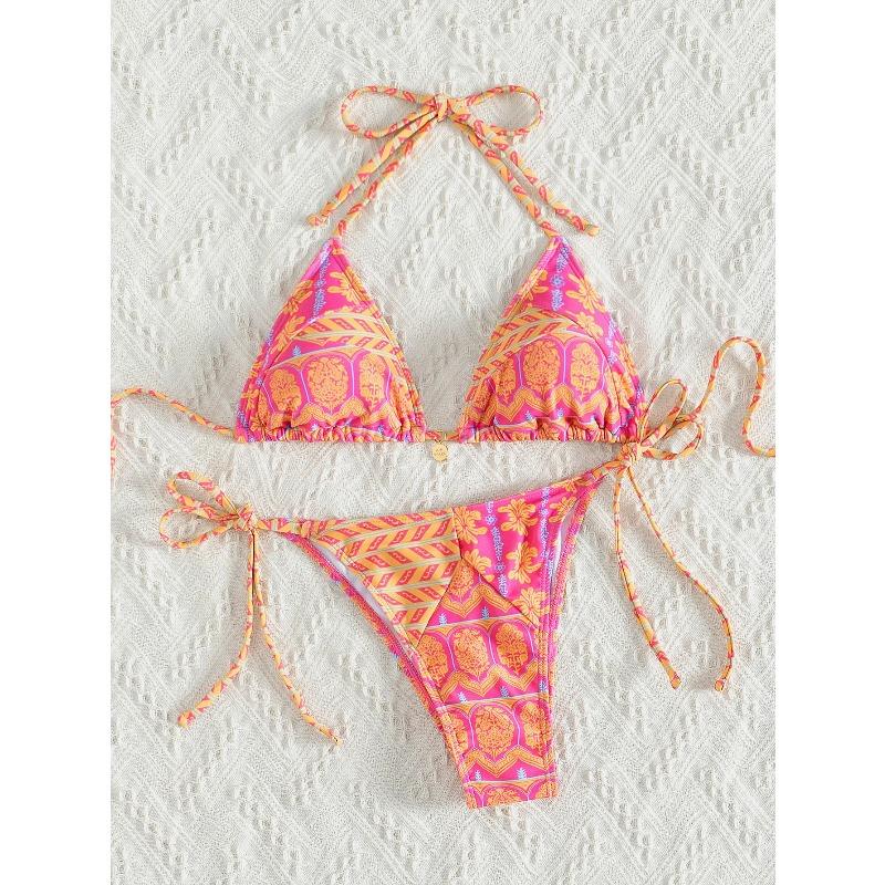 Women's Two Piece Bikini Set 2026 Sexy Triangle Push Up Swimsuit, Floral Print Bathing Suit Beach Swimwear