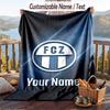 Flannel Blanket FC Zürich Print Custom Name Text Soft Throw for Sofa Bed
