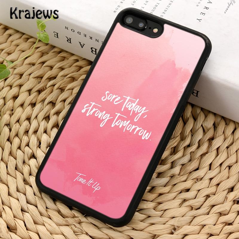 Krajews Pink Workout Motivation fitness Gym Phone Case For iPhone 17 Air 16 15 14 plus 11 12 13 pro max Plus coque Fundas