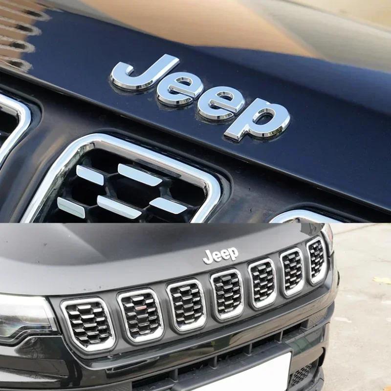 New Car Sticker Front Hood Emblem for JEEP Grand Cherokee Wrangler Renegade Liberty Compass Rear Trunk Side Badge Sticker Decals AMP1