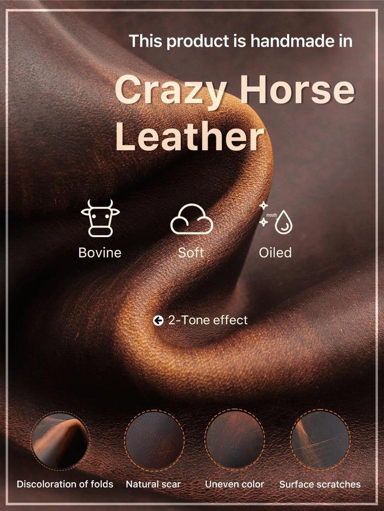 Ręcznie wykonany Retro Etui na długopisy ze skóry Crazy Horse - Pojemność na 4 długopisy, Wielofunkcyjny zamykany na zamek Pudełko na artykuły papiernicze dla studentów