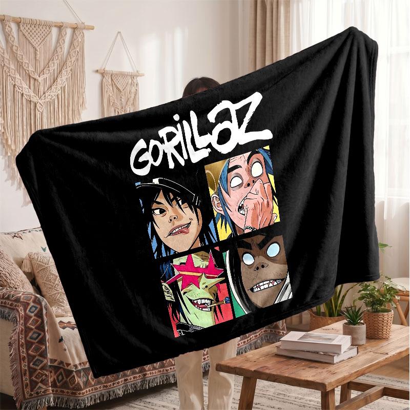 Warm Flannel BlanketGorillaz Soft Cozy Throw Blanket for Bedroom Couch