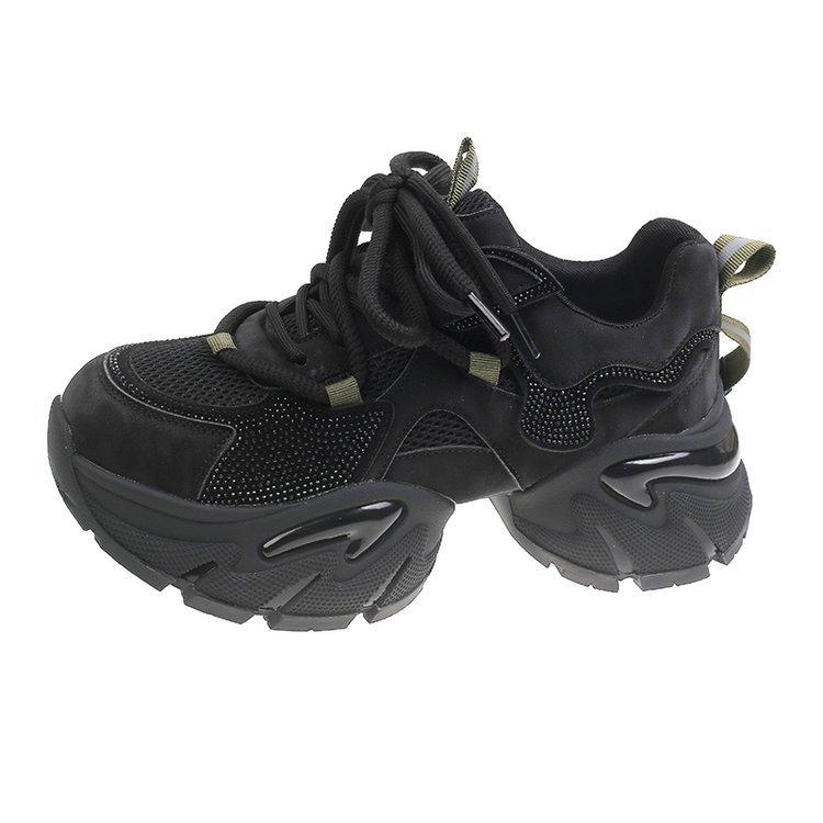 

Popular dad shoes for women 2025 autumn new rhinestone versatile fashion non-slip casual thick-soled heightening sports shoes for women 35