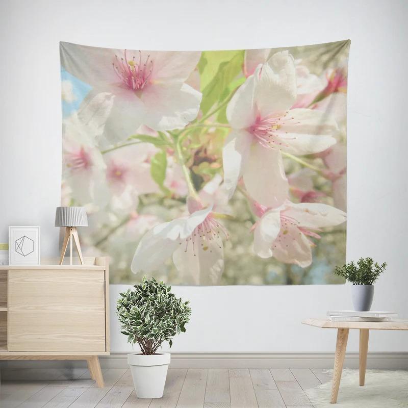 Modern Room Decoration Items Wall Hanging Aesthetic Bedroom Wall Art Large Fabric Tapestry Bohemian Retro Floral Leaves