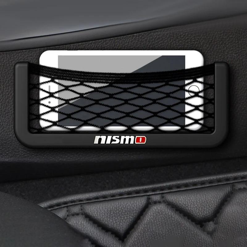 New Car Net Bag Phone Holder Organizer Car Seat Side Back Storage Bag For Nismo Nissan Teana Skyline Juke X-trail Almera Qashqai