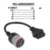 Truck Diagnose Interface Female 16 Pin   6 Pin Adapter Cable for Automotive Diagnostic Tool