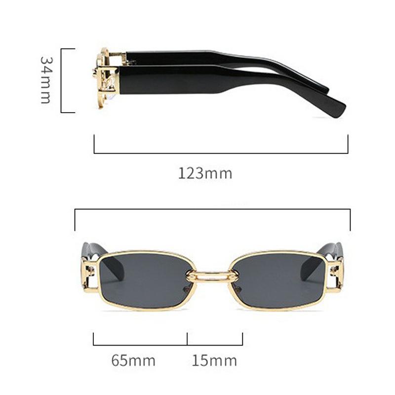 Xiaomi Women Vintage Small Rectangle Sunglasses UV400 Gold Metal Chain Bridge Decor Fashion Shades for Party Street Travel Daily 8518