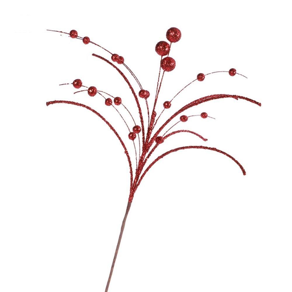 Lifelike Glitter Berry Branches Foam Fake Red Berry  Office Hotel Decorations