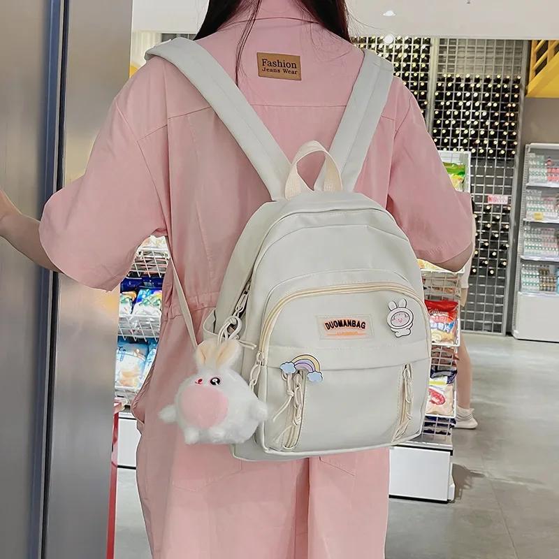 

Милый студенческий школьный рюкзак, модная легкая свежая сумка на плечо, высококачественный простой рюкзак Harajuku белый