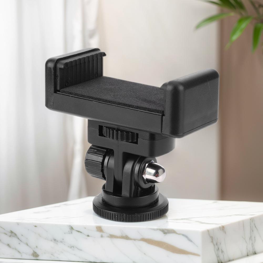 Camera Flash Hot Shoe Mount Adapter Phone Tripod Holder Clip w/ Cold Shoe Mount for iPhone Samsung Canon Nikon Sony DSLR
