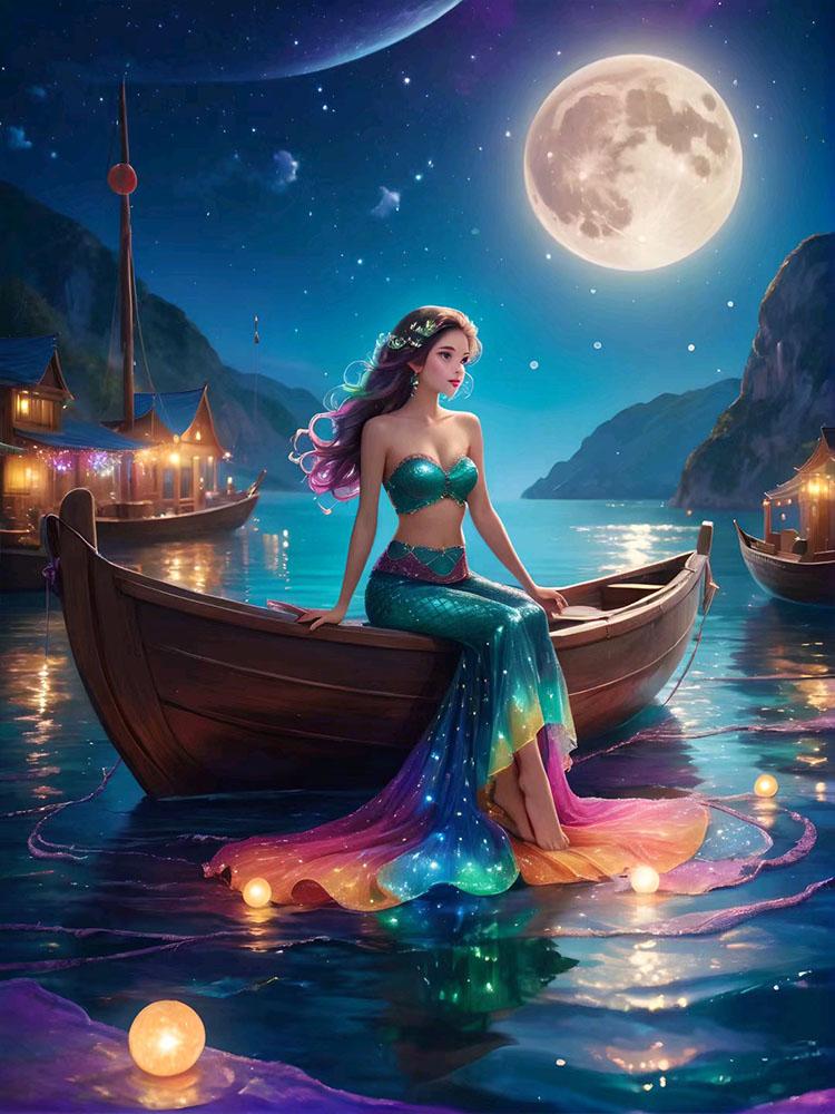 5D DIY Diamond Embroidery Abstract Art Diamond Painting Painted Mermaid Picture Cross Stitch Diamond Mosaic New  Wall Art