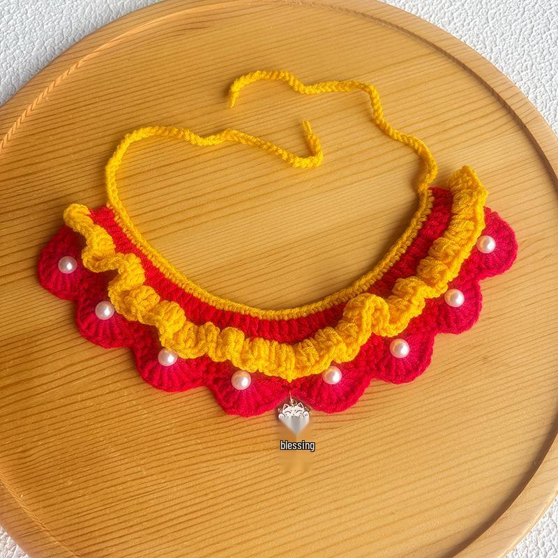 New Year Neckwear: Pet Gaiter & Scarf for Cats & Dogs - Festive Knit Collar for Chinese New Year