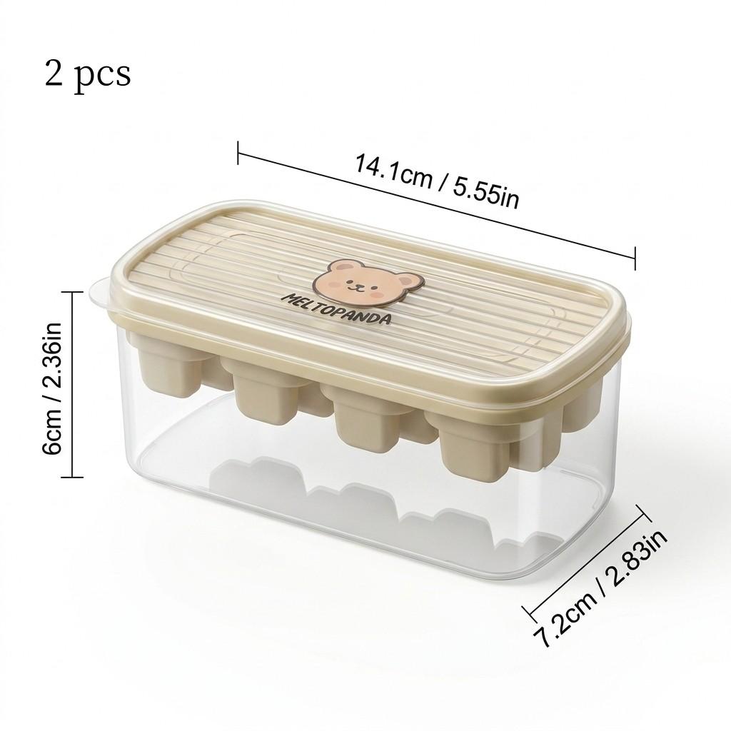 Mini 8 Grids Plastic Ice Mold With Ice Cube Box Reusable Ice Cube Tray Drink Whisky Ice Coolers Ice Cube Maker Kitchen Bar Tools