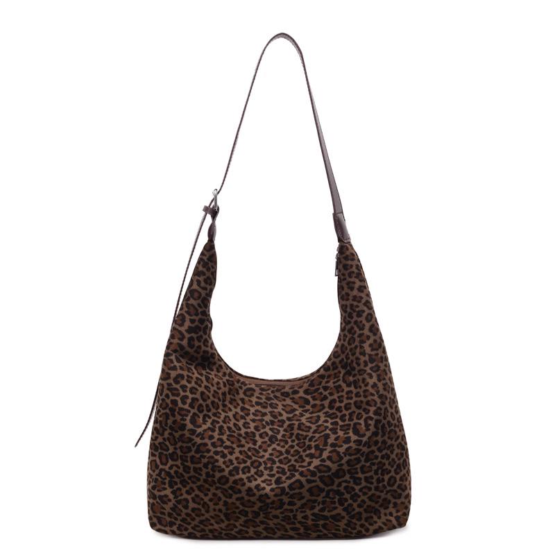 Retro Leopard Print Tote Bag - 2025 Autumn/Winter Collection, Large Capacity Shoulder Bag, Stylish Underarm Design for Women