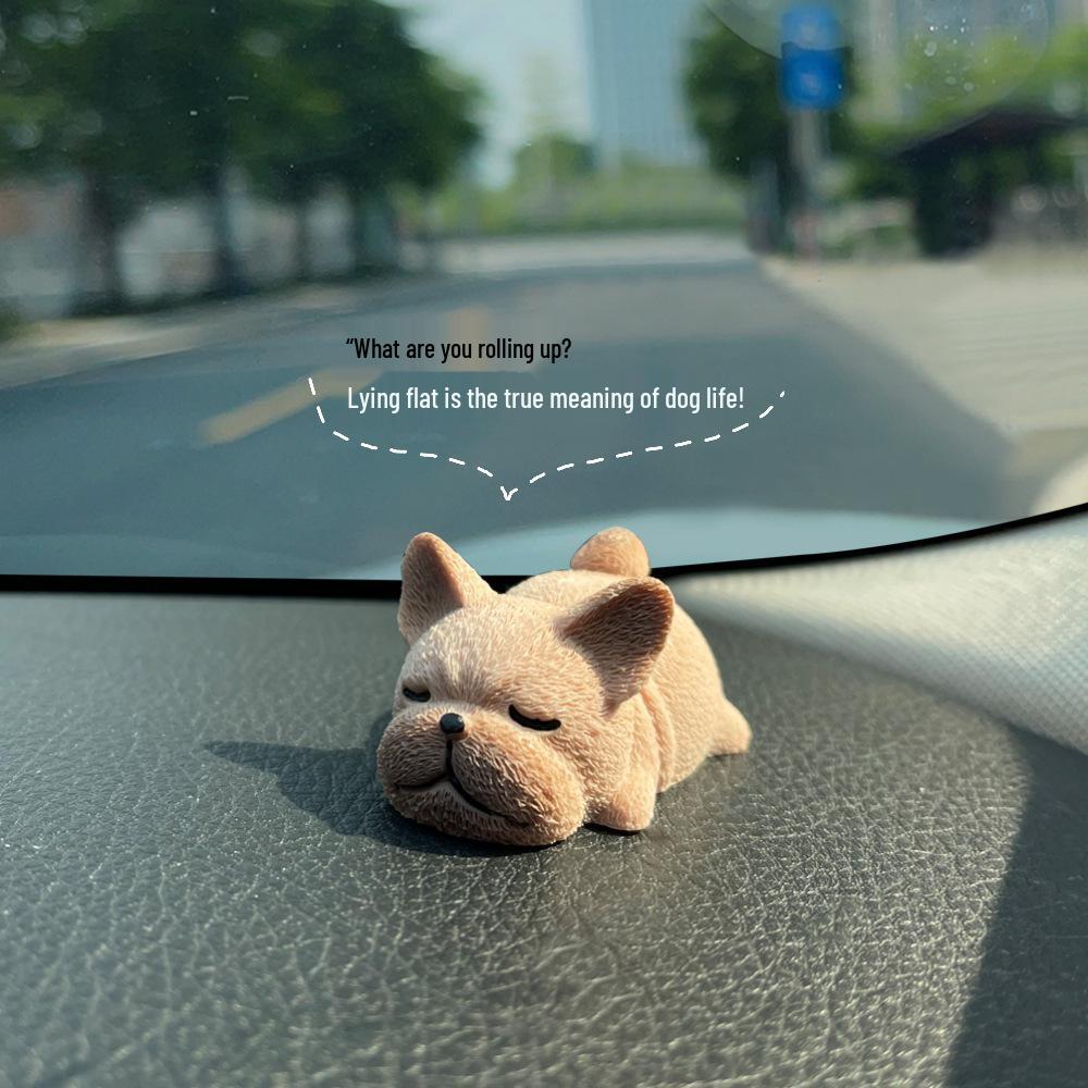 Resin Cute Puppy Car Ornament - Interior Decoration & Decompression Artifact