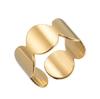 Women's Gold Geometric Cutout Wide Band Cross Ring - European & American Hip Hop Style