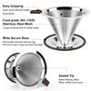 FACIACC Coffee Dripper Coffee Stainless Steel Coffee 115mm Filter, Filter, Drip, Upgraded,