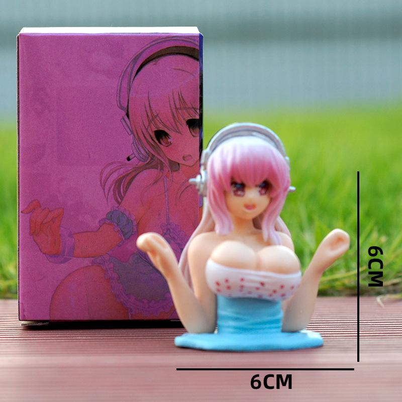 Shaking Chest Girls Decorations Sexy Cute Dolls Plump Shape Car  Accessories