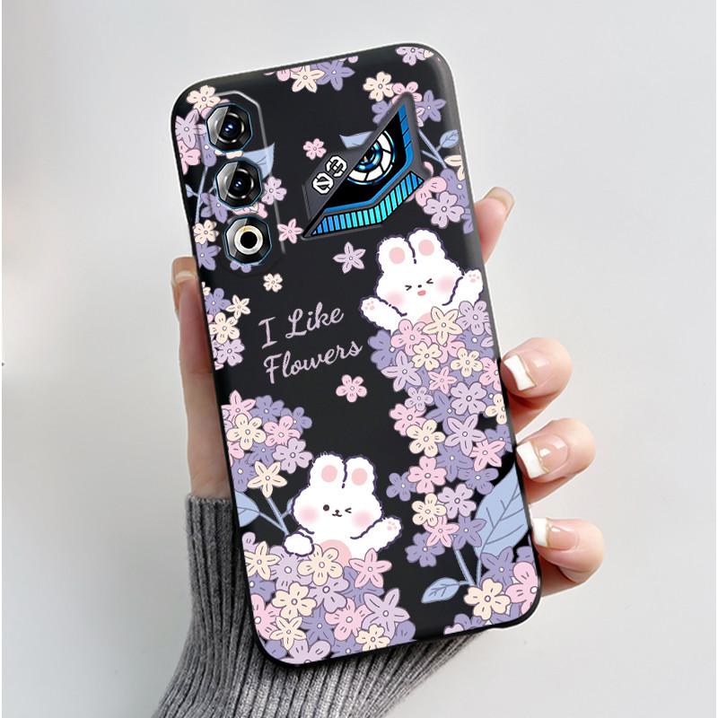 Für ZTE Nubia Neo 3 GT 5G Z2465N Hülle Süßes Kaninchen Schwarz Weiches TPU Silikon Stoßfeste Rückabdeckung Für ZTE Nubia NEO3 GT 5G Hülle
