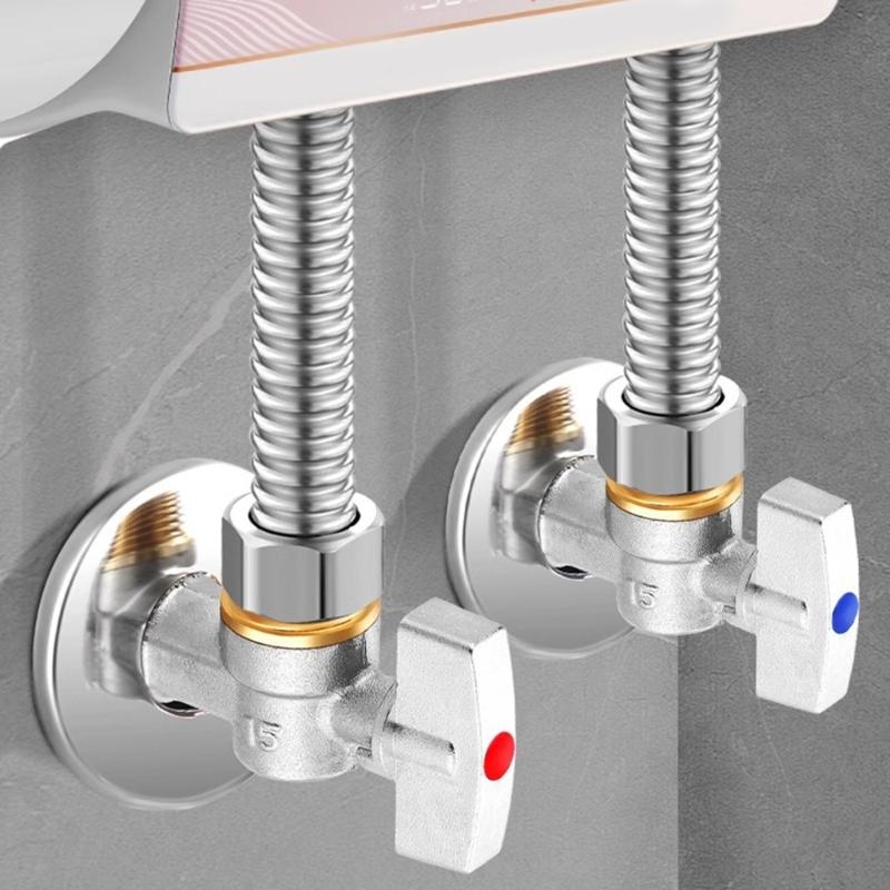 Valvole ad angolo in ottone 1/2" Ingresso Uscita Valvole di intercettazione dell'acqua stabili Valvole di controllo acqua calda/fredda per tubazioni domestiche
