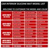 For Toyota Highlander Car Interior Accessories Decoration Center Console Silicone Mat Door Armrest Pad  Interior Upgrade